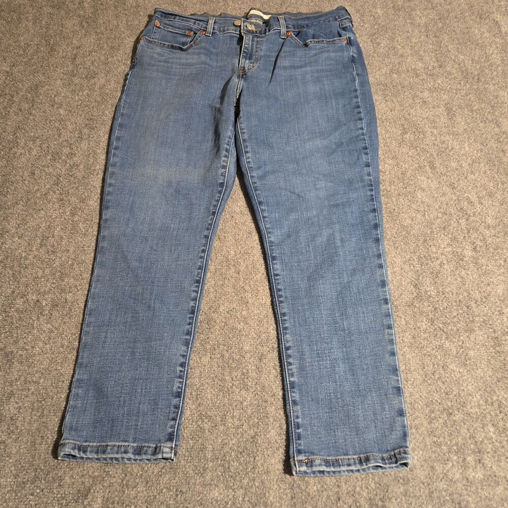 Levi's Jeans Women's Boyfriend Ankle Size 32x27 Blue Denim Stretch Mid-rise - Picture 1 of 12